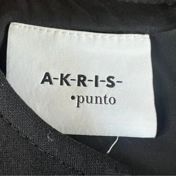 Akris Punto Black Jersey Zip Front Cap Sleeve Dress - Picture 2 of 8